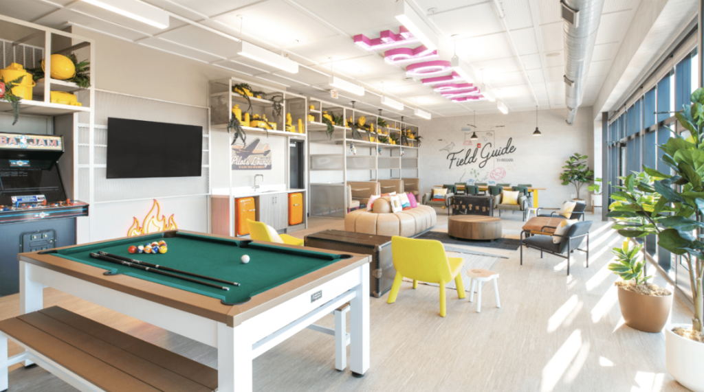 Indoor lounge area at Hub State Street.