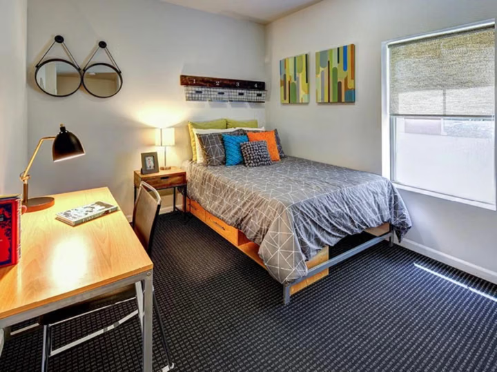 Model bedroom at Chauncey Square.