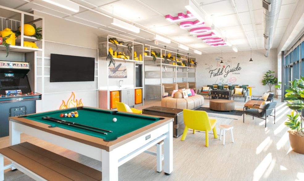 Indoor lounge area at Hub State Street.
