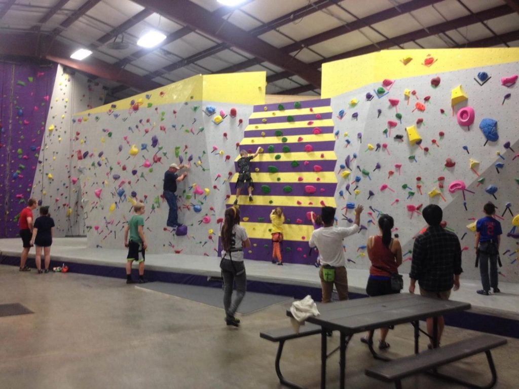 Interior view of the climbing wall.
