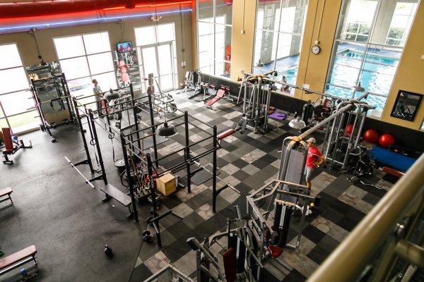 Interior of Parkwest Fitness, a gym close by Purdue Campus.