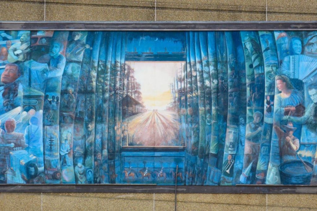 Photo of a mural in downtown Lafayette.