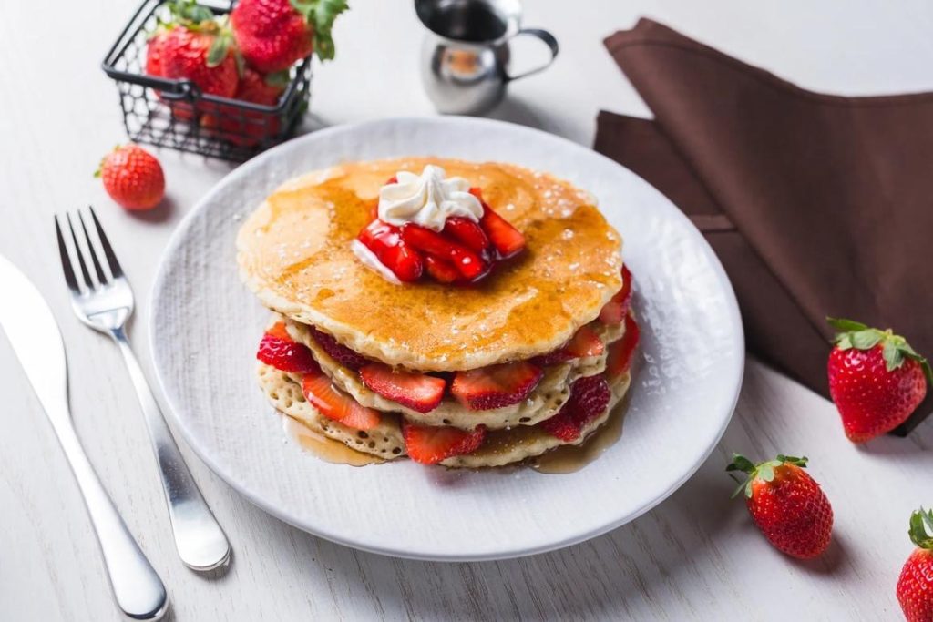 Image of strawberry pancakes at Christo’s.