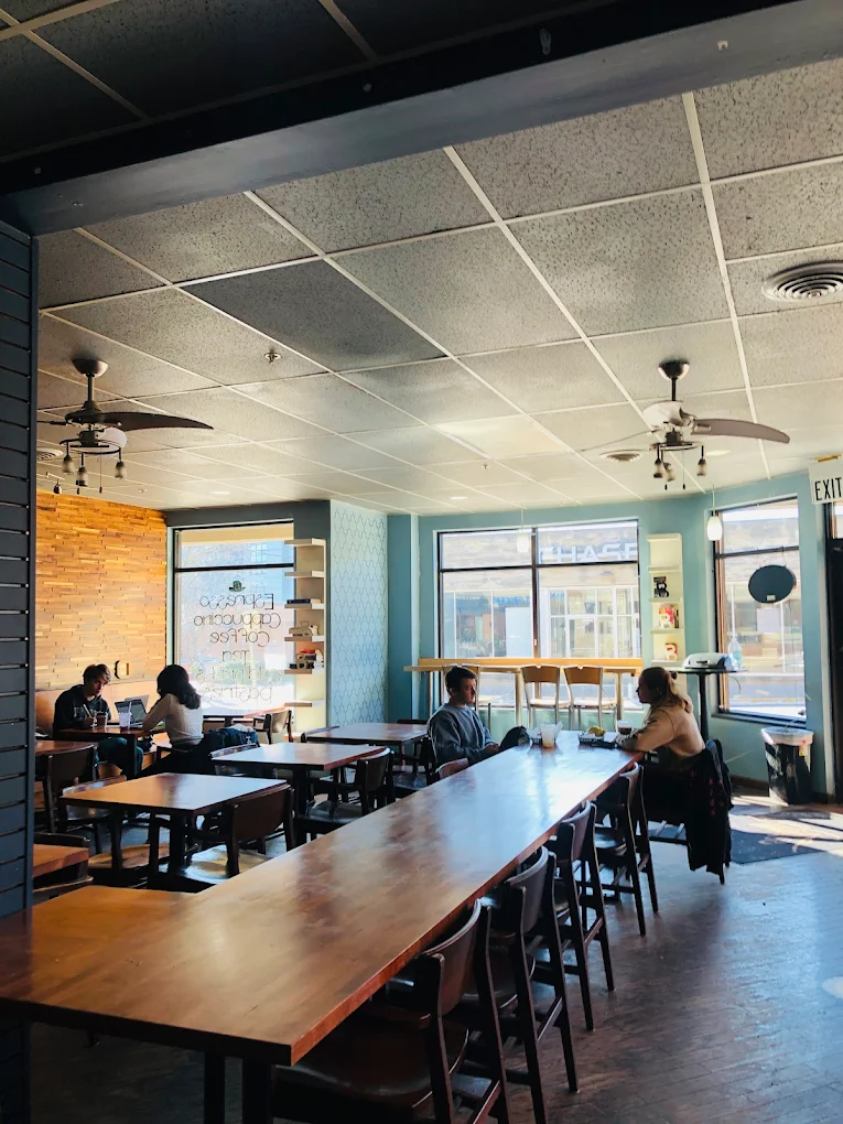 Interior view of Vienna Espresso Bar & Bakery, a coffee shop in West Lafayette. 