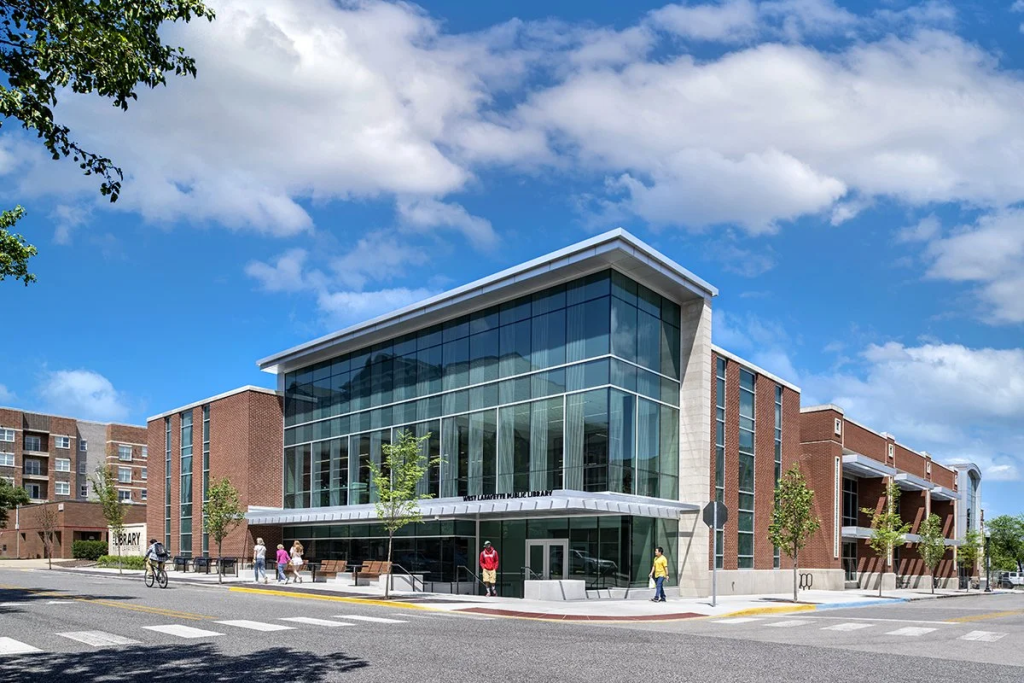 Exterior rendering of the West Lafayette Public Library.